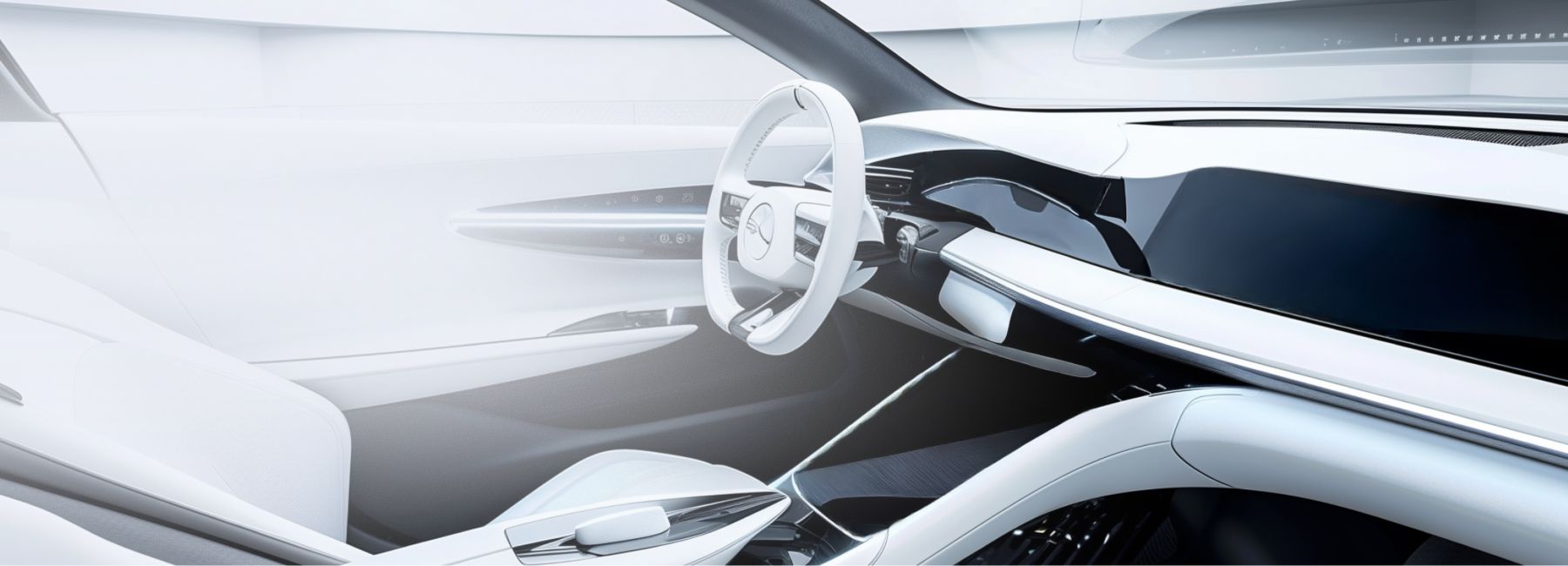 Interior of software-defined vehicle moving at speed, Software-defined automotive platform | DXC Technology